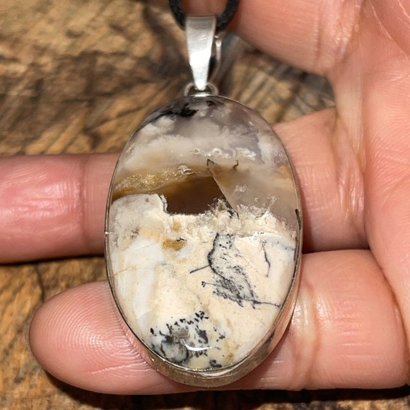 Honey Dendritic Opal Pendant - Picture 3 of 14